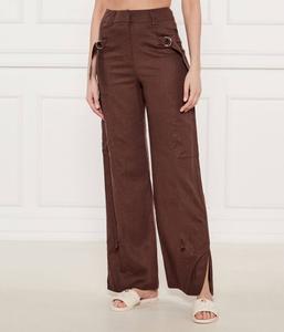 Льняные брюки-карго Regular fit Patrizia Pepe, коричневый