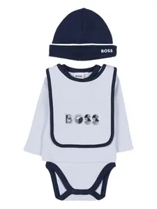 Комплект боди с логотипом Boss Kidswear, синий