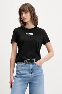 Хлопковая футболка Tommy Jeans, черный