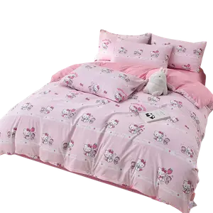 Пододеяльник Cartoon Cute Cotton Like Washed Texture Sanrio, Strawberry Sweetheart Kt Cat
