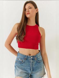 Bianco Lucci Топ в крапчатом сером с красным