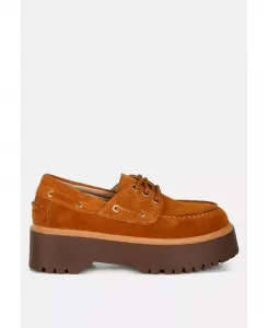 Cuckatoos Массивные Лоферы Оксфорды из Замши Rag & Co, коричневый/бежевый