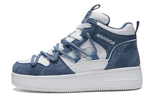 Кроссовки WARRIOR Skateboarding Shoes Unisex High-top Beige/Blue, бежевый/синий