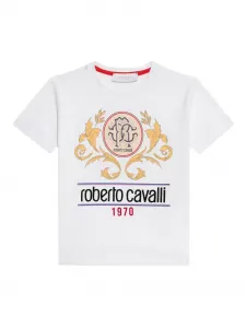 Футболка с принтом логотипа Roberto Cavalli Junior, белый