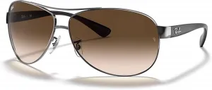 Солнцезащитные очки Ray-Ban RB3386 «Авиатор» для мужчин + комплект с аксессуарами, Gunmetal/Brown Gradient