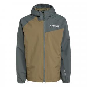 Adidas Двухцветная куртка с капюшоном RAIN.RDY Multi Terrex, Strata Olive Green/Ivy Green