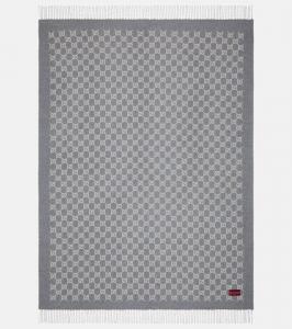 Плед GG из шерсти и кашемира Gucci, Grey/Pink