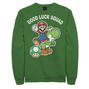 Мужской свитшот с портретом Nintendo Super Mario Good Luck Squad Group Shot Licensed Character