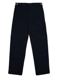 Moncler Enfant прямые брюки с нашивкой-логотипом, синий