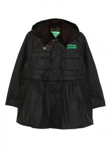 Пальто-пеплум из вощеного материала X Ganni Barbour, коричневый