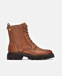 Кожаные ботинки для женщин на шнурках с боковой молнией Carmela, коричневый