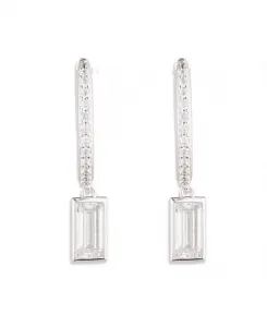 Серьги-Кольца из стерлингового серебра с кубическим цирконием Lauren Ralph Lauren, silver