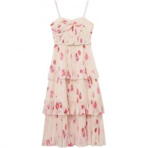 Селфи портрет Цветочное шифоновое платье Self-portrait, белое