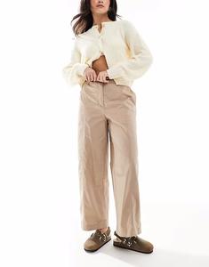 Прямые брюки ASOS DESIGN Clean Utility в каменном цвете