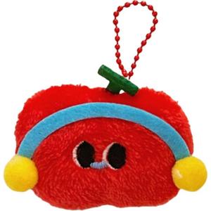 Оригинальный подвесной кукольный брелок с котенком и щенком таксой в виде яблока, 7 см Dolls and bears dance, Headphone Apple Plush-Pendant