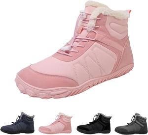 Зимняя обувь для походов для женщин и мужчин, 2025 обновленные зимние ботинки, теплые водонепроницаемые ботинки с широкой носочной частью для альпинизма и спорта Takezumi, розовый