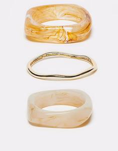 Набор из 3 браслетов из смеси смолы и золота Asos Design