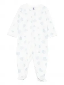 Комбинезон для новорожденного с принтом Petit Bateau, белый