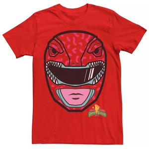 Мужская футболка Power Rangers Red Ranger с большим лицом Licensed Character