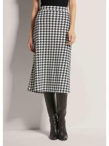 MADELEINE Длинная юбка в клетку «гусиная лапка» черного/бежевого цвета