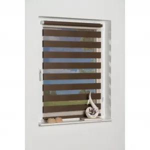 Двойная рулонная штора K-HOME «Maringa Klemmfix», светозащита, сверление не требуется, цвет mokka