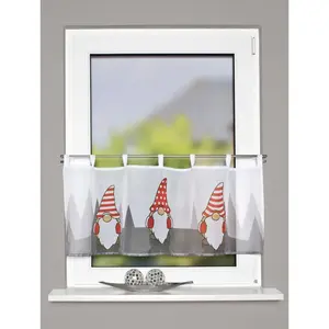 Шторка IMPALO с петлями, 1 шт., кафе-штора с петлями, вуаль с цифровой печатью Home Wohnideen, красный