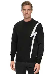 Вязаный свитер Rusty Neal с молнией, черно-белый