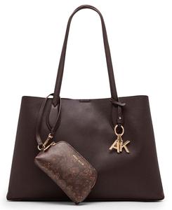 Сумка-тоут с двумя отделениями и внутренним карманом из искусственной кожи Anne Klein, Brown