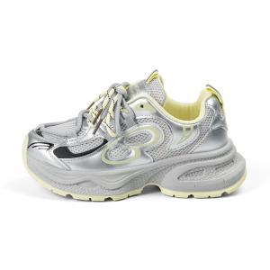 HUANQIU Скользоустойчивые и дышащие массивные низкие кроссовки женские, желтые, верх из кожи, цвет Yellow, Leather Upper