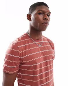 Футболка в полоску New Look ржаво-коричневого цвета