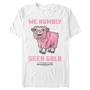 Футболка с принтом Men's movie sheep we humbly seek gold Minecraft