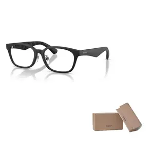 Burberry Пластиковая оправа квадратной формы для очков унисекс черного цвета, Black