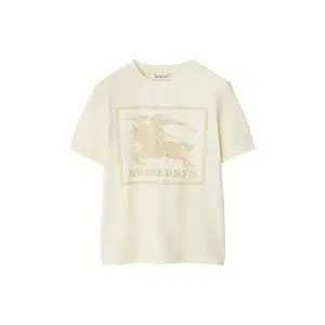 Детская футболка с круглым вырезом, средней толщины Burberry, экрю