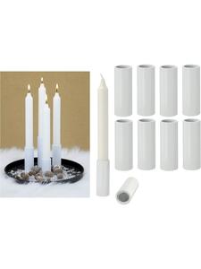 Novaliv 8 магнитных подсвечников для конусных свечей, белые, 2,8x5 см, подсвечники белого цвета