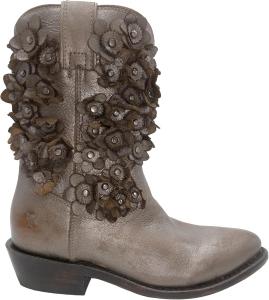 Женские ковбойские ботинки Frye Billy Flower - стильный кожаный дизайн с цветочной вышивкой и удобной посадкой, Metallic Stone