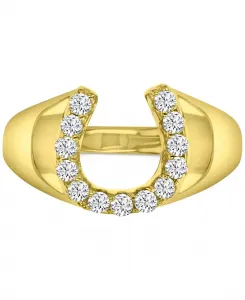 Кольцо с подковой на удачу, полированное кубическим цирконием Macy'S, gold