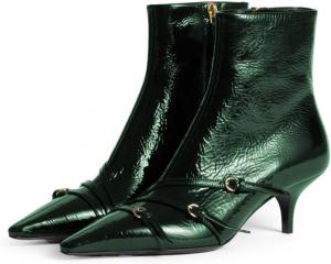 Женские ботильоны Zszszsu с низким каблуком «котенок», модный острый носок, на щиколотке с боковой молнией, праздничные и повседневные короткие ботинки, размер 4-16 US, Dark Green