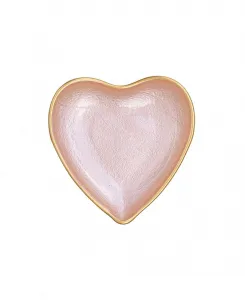 Барочная стеклянная тарелка в форме сердца Vietri, розовый