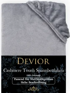Простыня на резинке Cashmere Touch 180x200 - 200x200 см, серая, для матрасов толщиной до 22 см, теплая, уютная, для зимы Devior