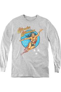 Футболка с длинным рукавом DC Comics Wonder Woman в винтажном стиле для молодежи Gildan, Athletic Heather