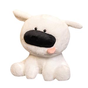 Плюшевая игрушка собаки с высунутым языком и большим носом высотой 24см/29см MLING, белый