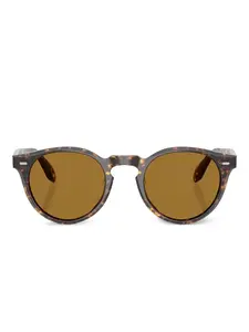 Солнцезащитные очки черепаховой расцветки Oliver Peoples, коричневый