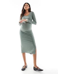 Платье-футляр миди Mamalicious Maternity из джерси цвета хаки Mama.licious