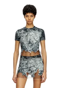 Женская футболка с коротким рукавом и вставкой T-INLAY