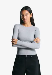 Топ с длинными рукавами Bershka, Dark Grey