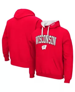 Мужская толстовка с капюшоном Wisconsin Badgers Big and Tall Arch & Logo 2.0 Colosseum, красный