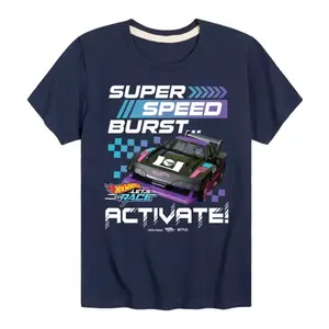 Футболка для мальчиков 8-20 лет с принтом "Super Speed Burst" Hot Wheels, синий