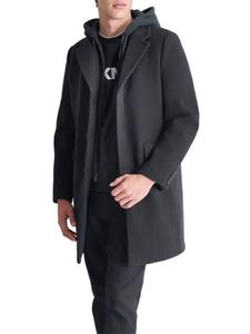 Пальто из искусственной шерсти DKNY, черный