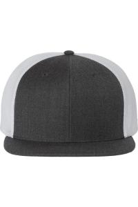 Кепка дальнобойщика Richardson Wool Blend Flat Bill, цвет heather charcoal/ white