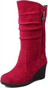 Женские ботильоны Yiozoi на танкетке, легкие, деловые, офисные, зимние, с высоким каблуком, Red